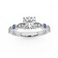 Antique Bezel And Pave Set Diamond Engagement Ring - Miligrain on Edges