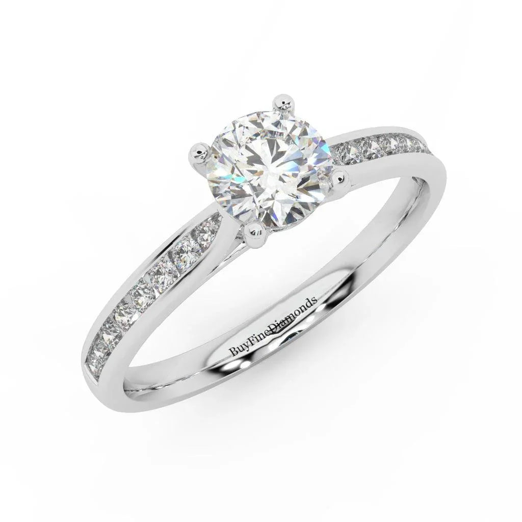 Round Diamond Channel Set Engagement Ring