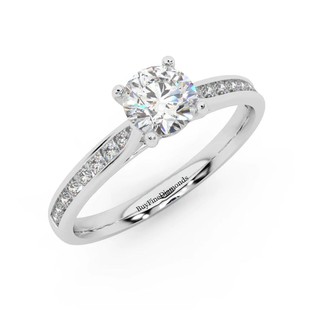 GIA 0.50Ct D/SI Round Diamond Channel Set Engagement Ring