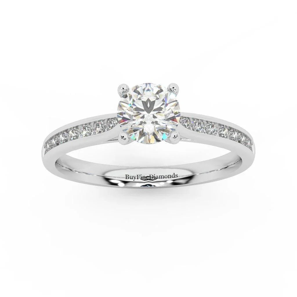 Round Diamond Channel Set Engagement Ring