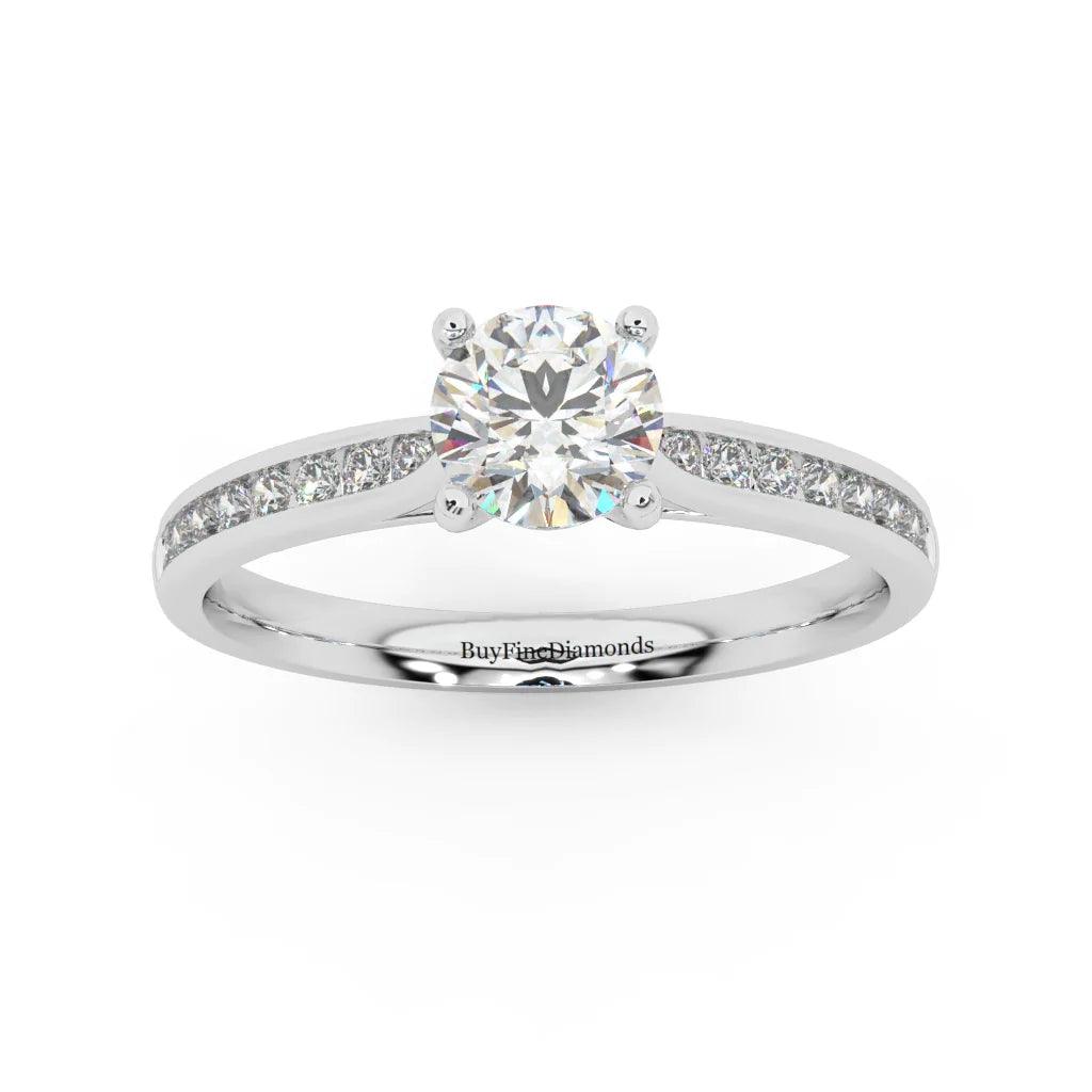 GIA 0.50Ct D/SI Round Diamond Channel Set Engagement Ring