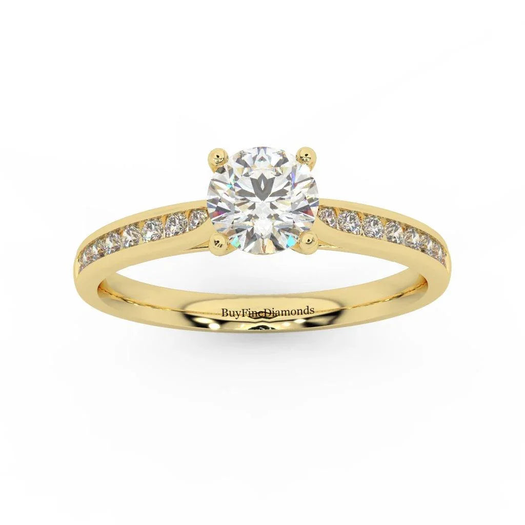 Round Diamond Channel Set Engagement Ring