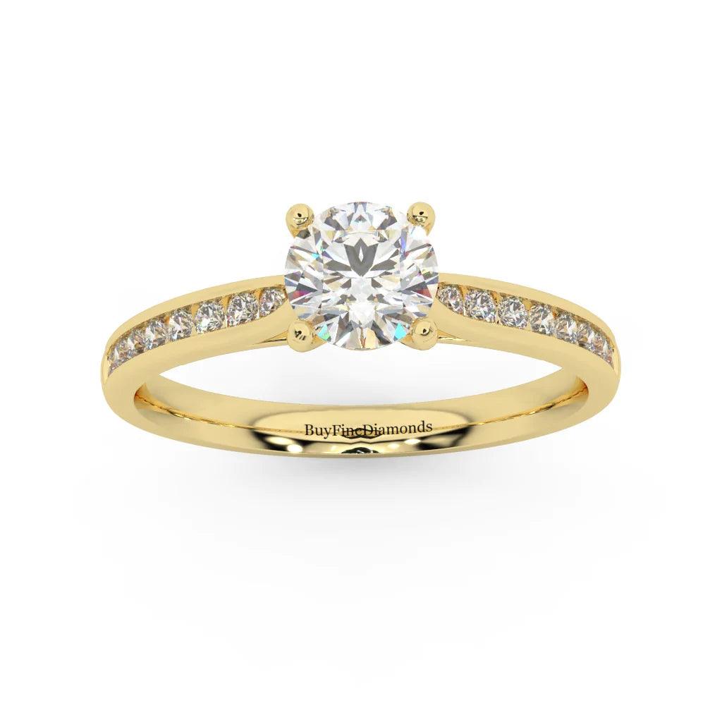 GIA 0.50Ct D/SI Round Diamond Channel Set Engagement Ring