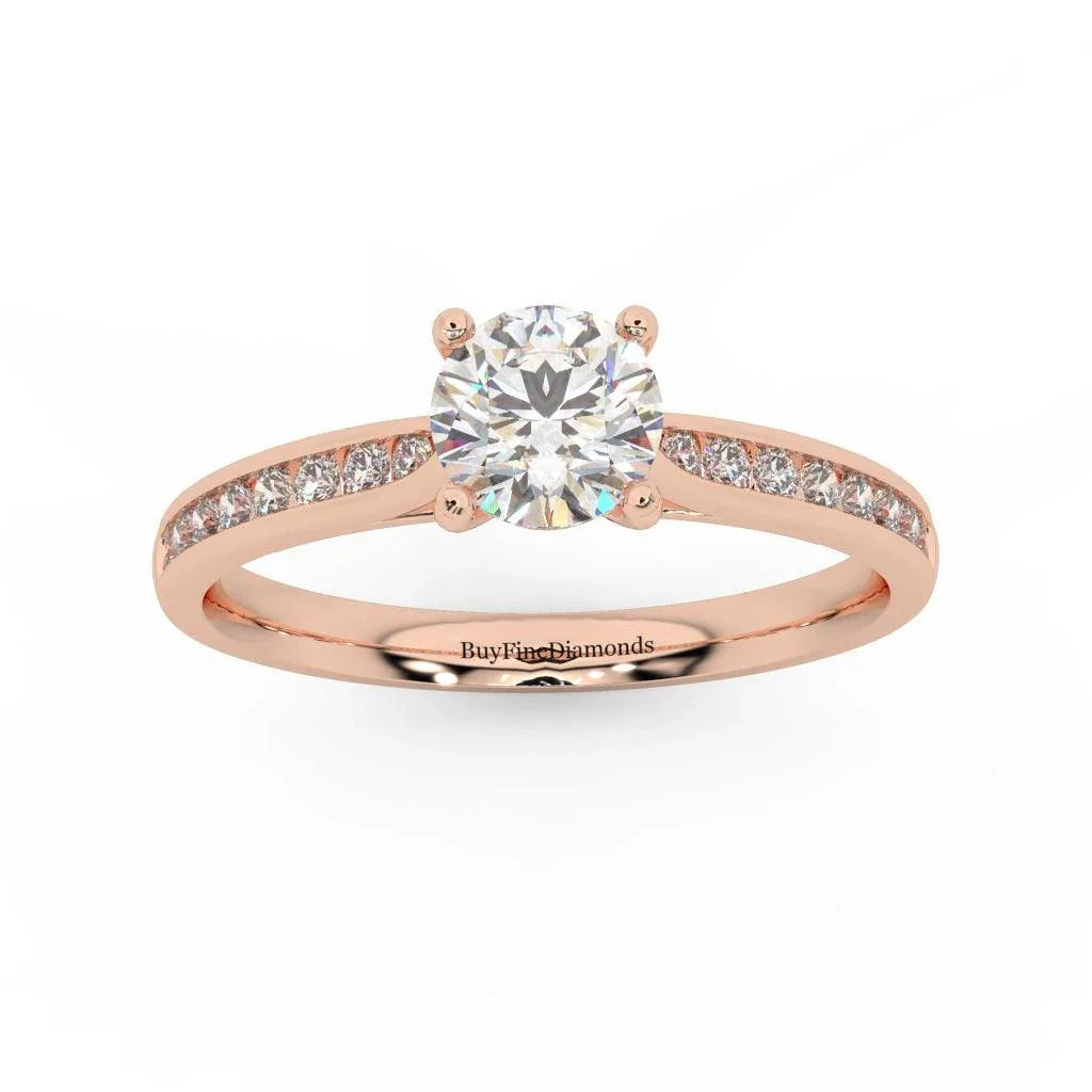 Round Diamond Channel Set Engagement Ring