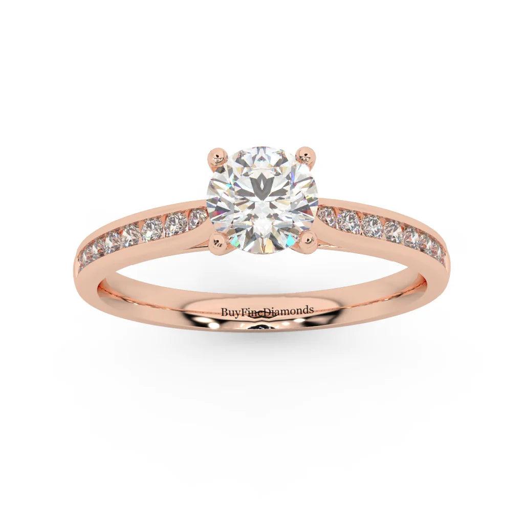 GIA 0.50Ct D/SI Round Diamond Channel Set Engagement Ring