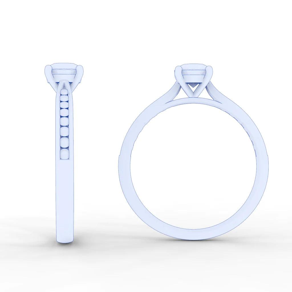 GIA 0.50Ct D/SI Round Diamond Channel Set Engagement Ring