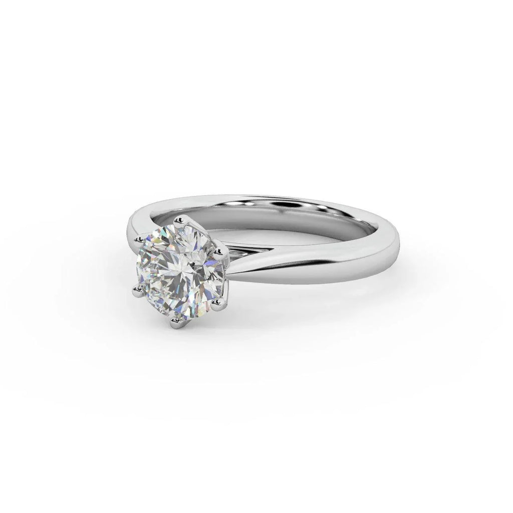 Petite Flower Solitaire Engagement Ring 1.00ct DE/VS