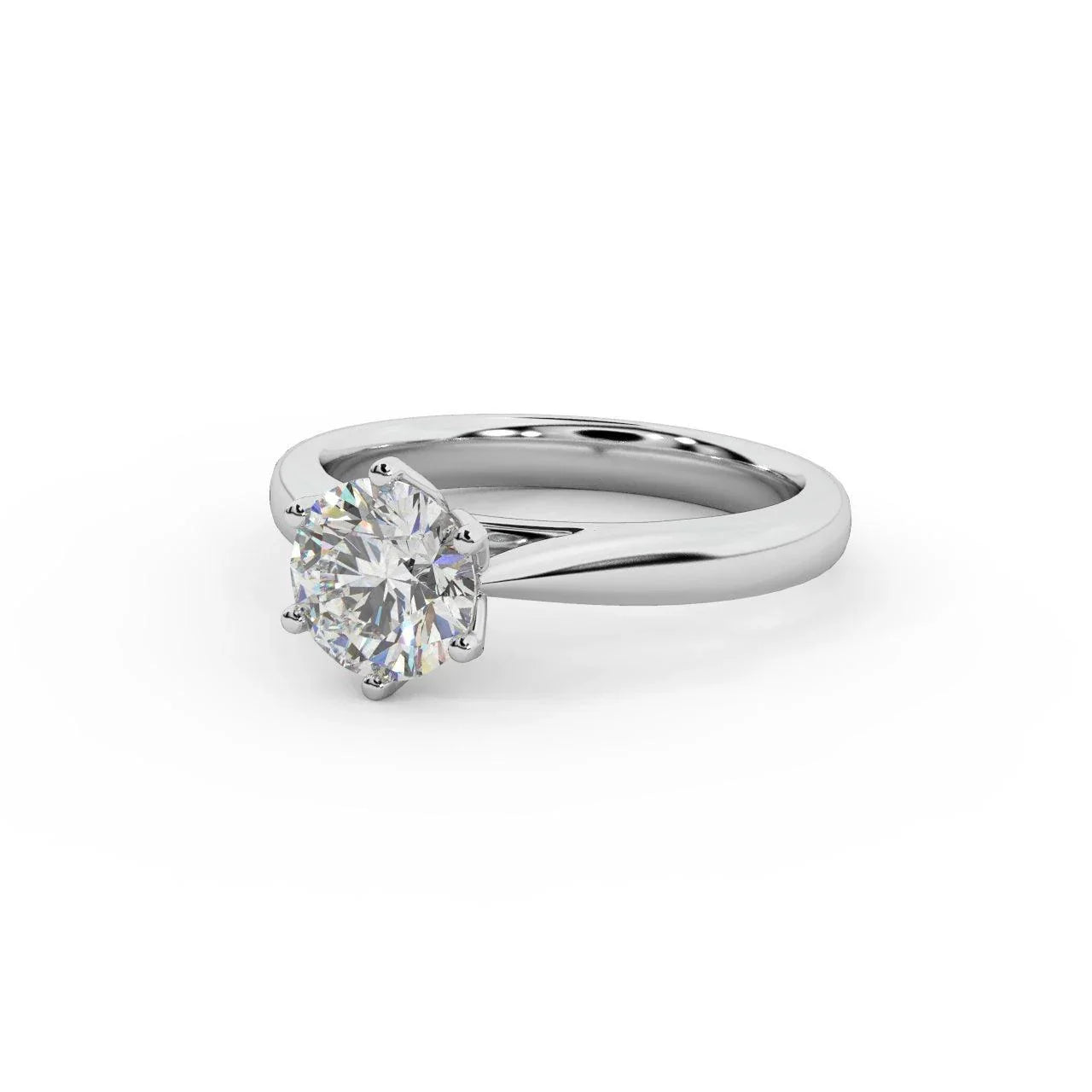 Petite Flower Solitaire Engagement Ring 1.00ct DE/VS