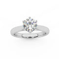 Petite Flower Solitaire Engagement Ring 1.00ct DE/VS