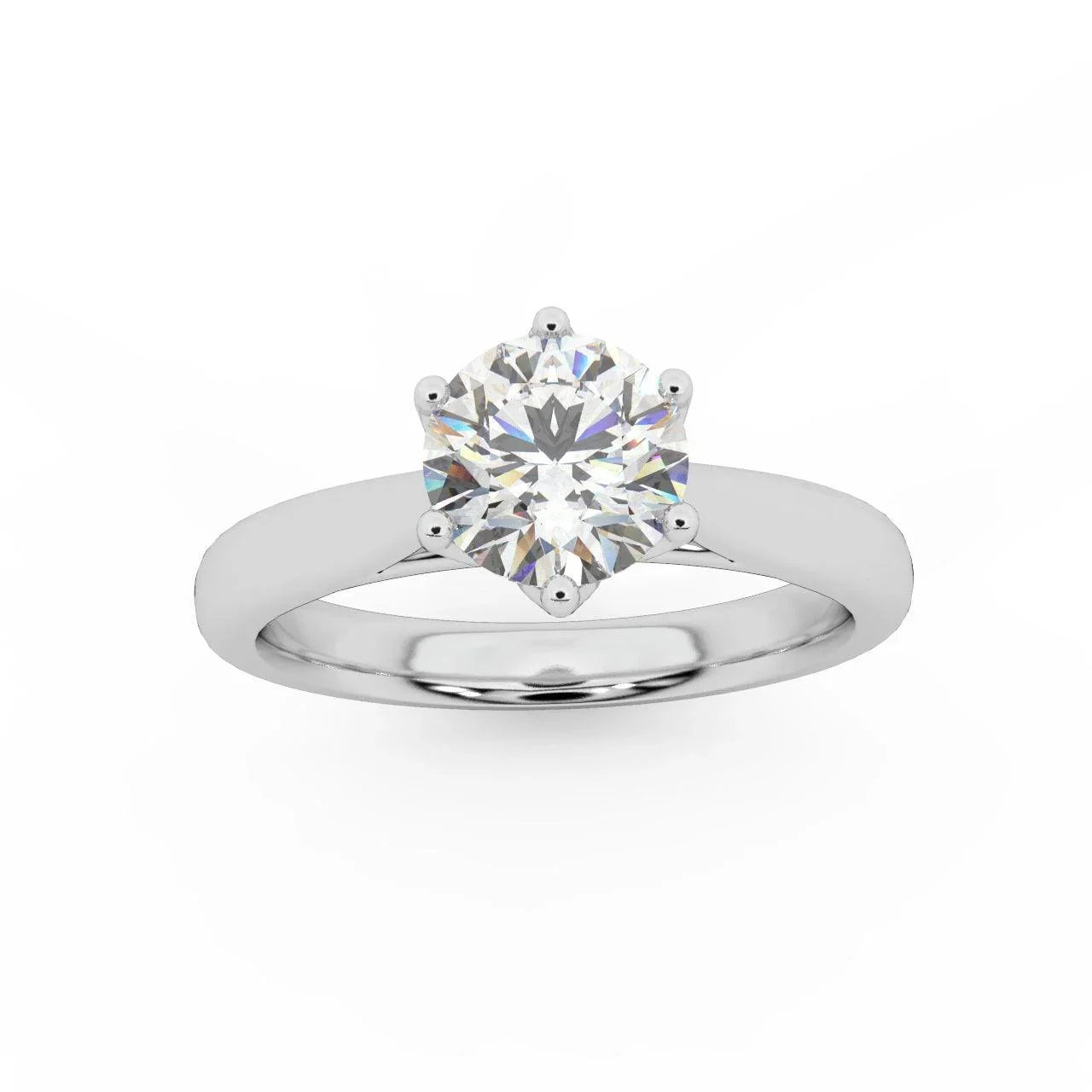 Petite Flower Solitaire Engagement Ring 1.00ct DE/VS