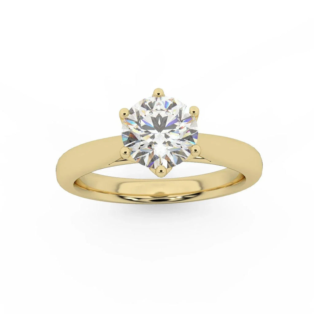 Petite Flower Solitaire Engagement Ring 1.00ct DE/VS