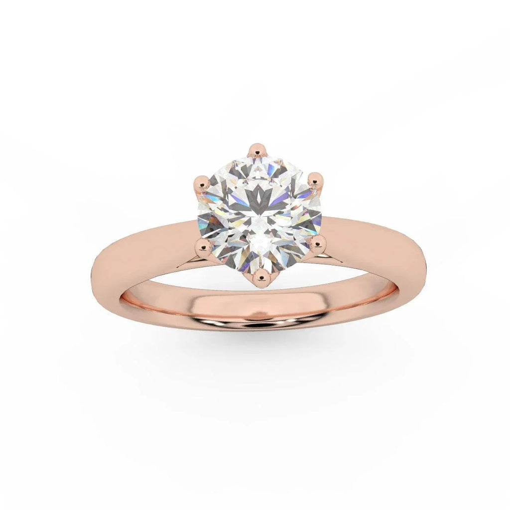 Petite Flower Solitaire Engagement Ring 1.00ct DE/VS