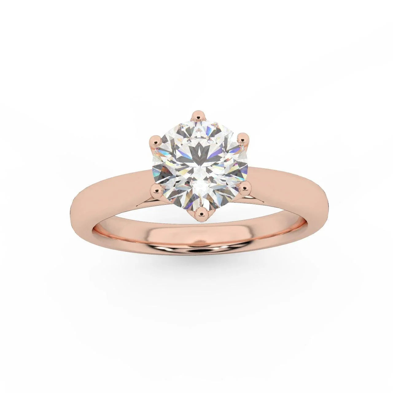 Petite Flower Solitaire Engagement Ring 1.00ct DE/VS