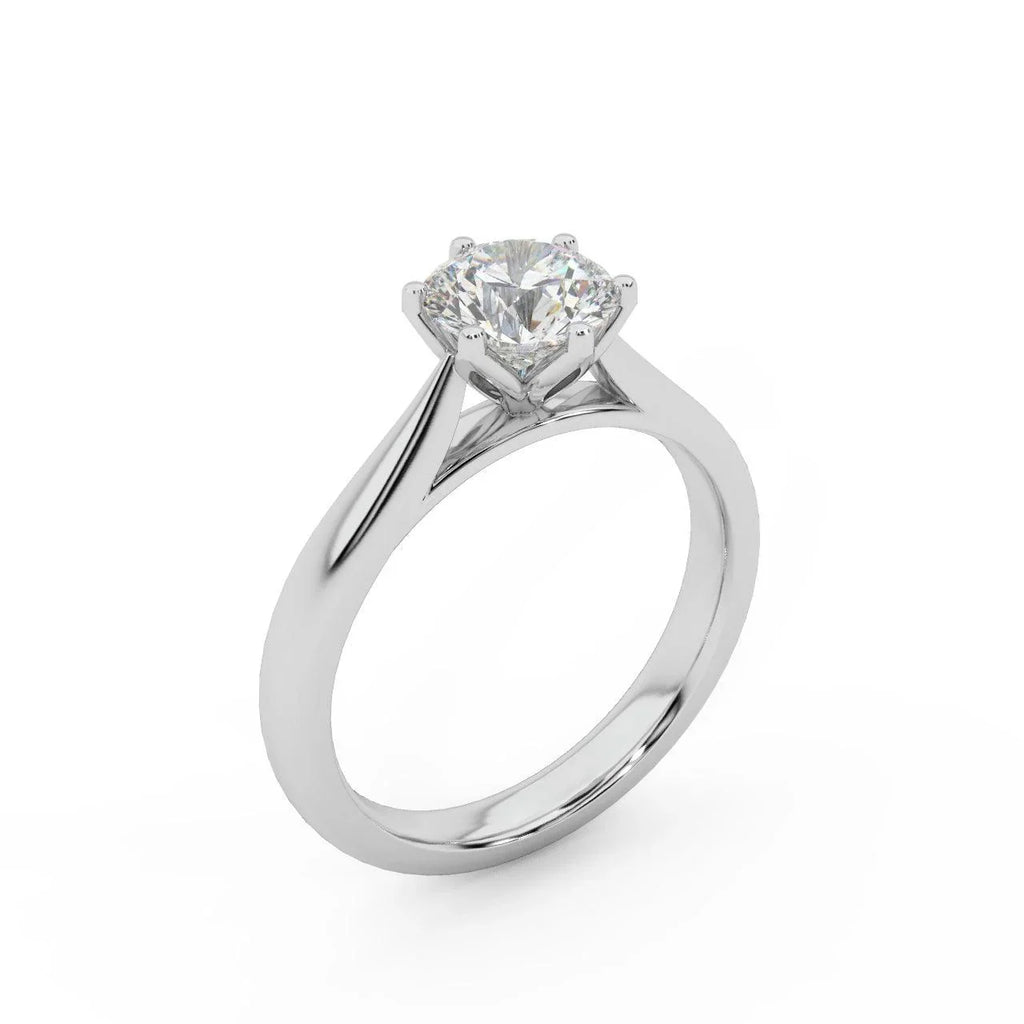 Petite Flower Solitaire Engagement Ring 1.00ct DE/VS