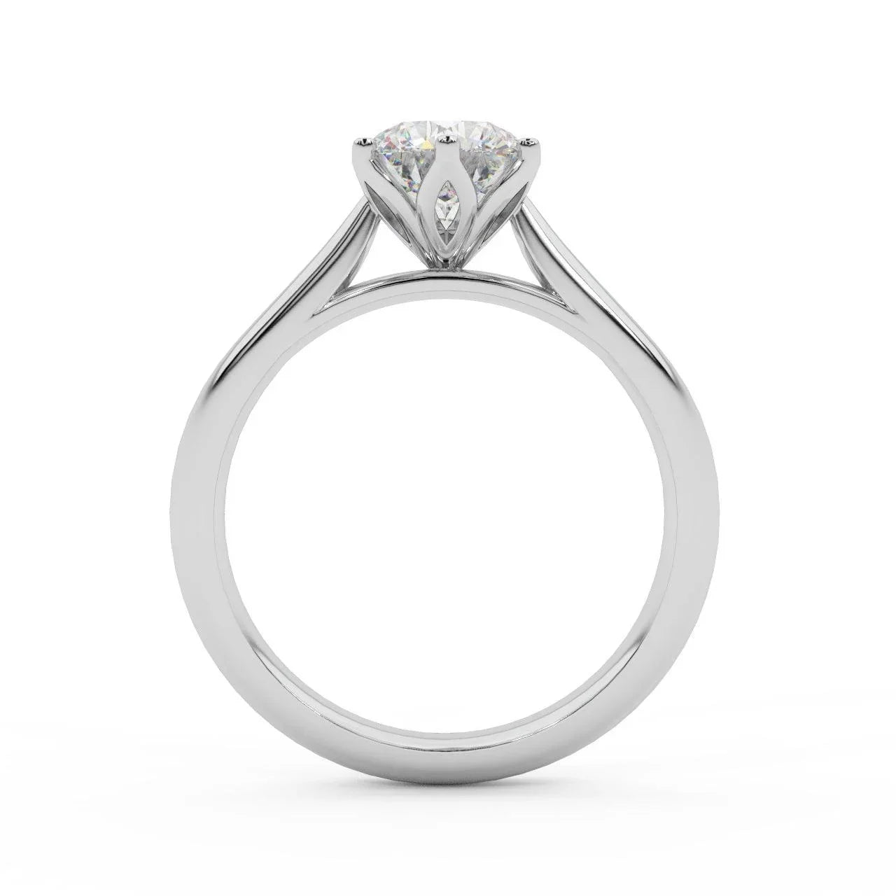 Petite Flower Solitaire Engagement Ring 1.00ct DE/VS
