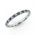 100% Natural 2mm Micro Pave Set Sapphire and Diamond Full Eternity Ring in Platinum