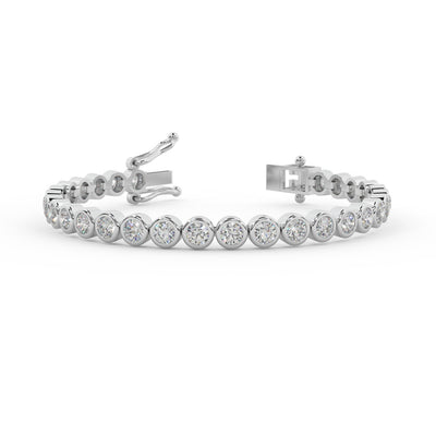 round diamond bezel set tennis bracelet -Amadadiamonds