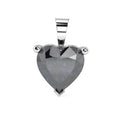 3.00ct Genuine Heart Shaped Blackish Blue Sapphire Solitaire Pendant for Womens