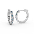 Natural Diamond Cut Aquamarine & Diamond Hoop Earrings