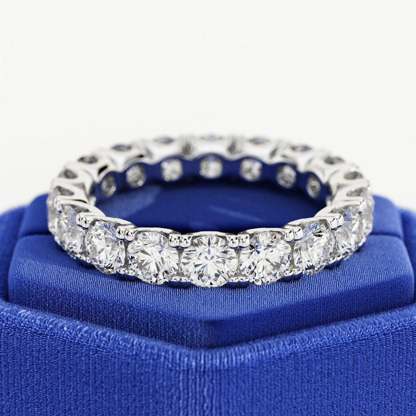 Round Diamond U Prong Full Eternity Ring for Women's - 1.00Carat - 3.00Carat - D/VVS