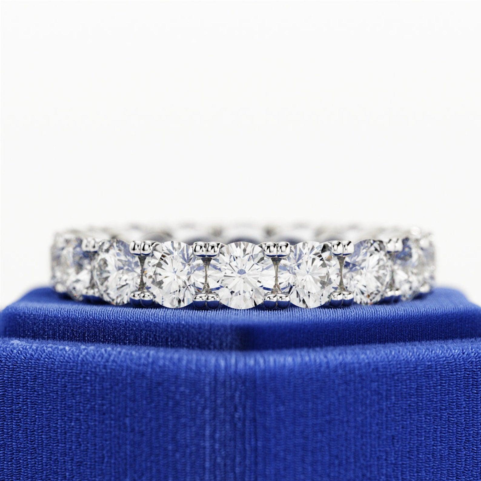 Round Diamond U Prong Full Eternity Ring for Women's - 2.00Carat - 3.00Carat - D/VVS