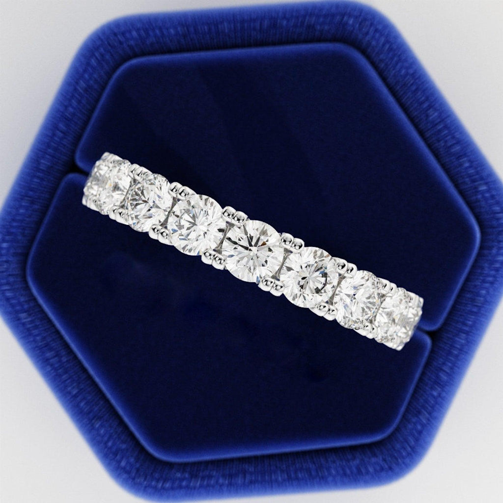 Round Diamond U Prong Full Eternity Ring for Women's - 2.00Carat - 3.00Carat - D/VVS