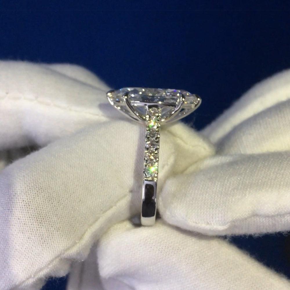 IGI Certified Huge 5.50Ct Marquise Diamond Engagement Ring Platinum