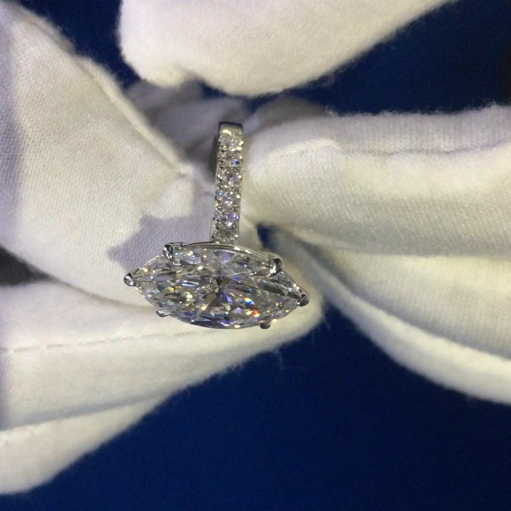IGI Certified Huge 5.50Ct Marquise Diamond Engagement Ring Platinum