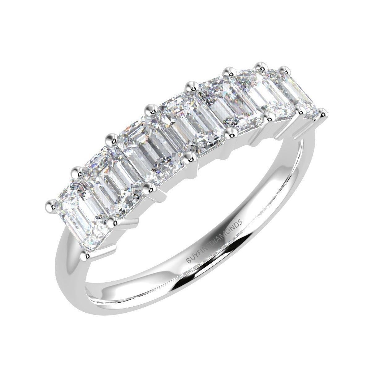 Classic Emerald Diamond Eternity Ring in Platinum & 18K Gold 1.00ct - 3.00ct D/VS