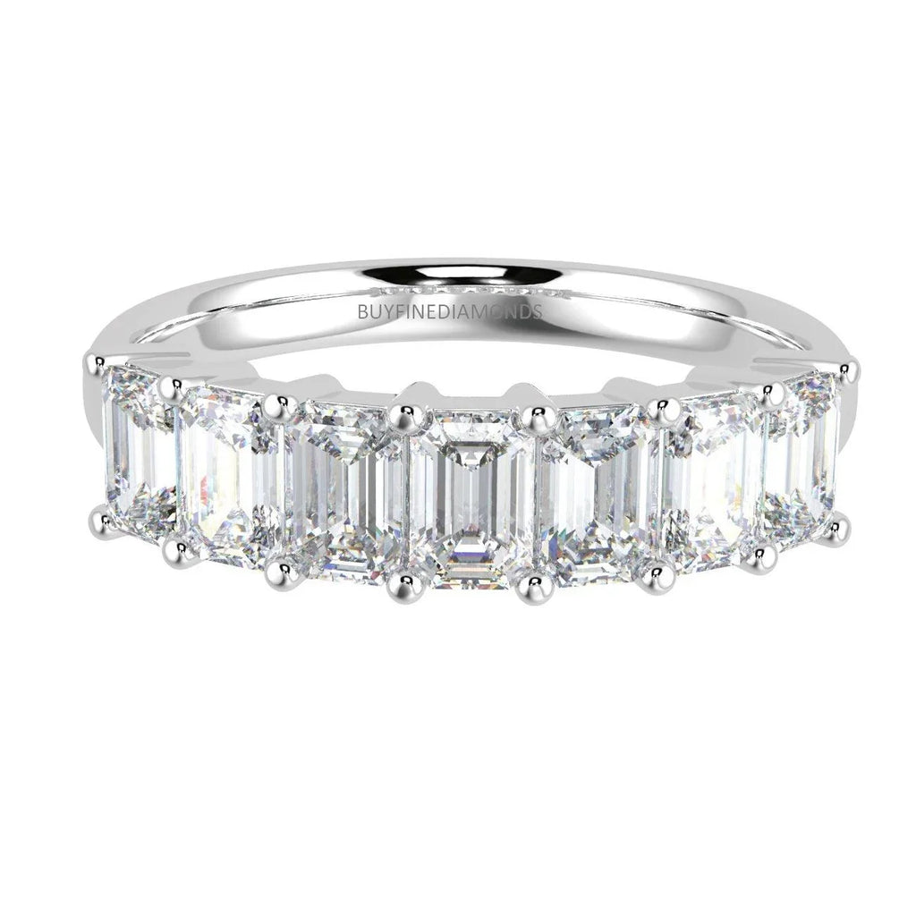 Classic Emerald Diamond Eternity Ring in Platinum & 18K Gold 1.00ct - 3.00ct D/VS