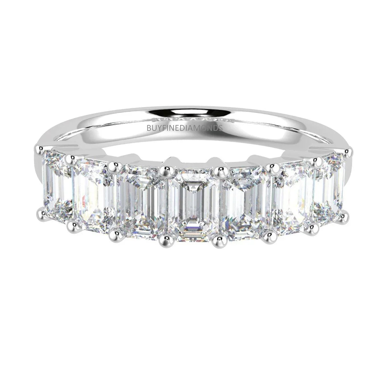 Classic Emerald Diamond Eternity Ring in Platinum & 18K Gold 1.00ct - 3.00ct D/VS