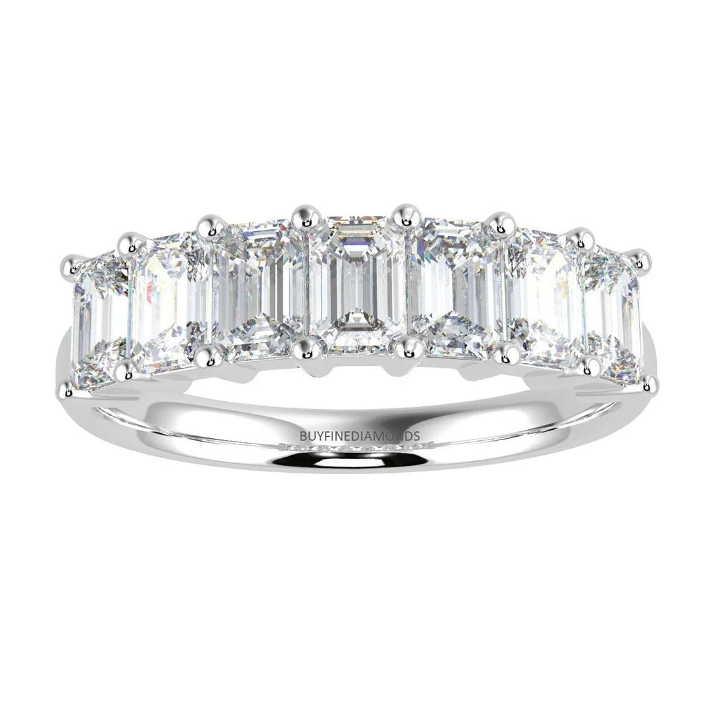 Classic Emerald Diamond Eternity Ring in Platinum & 18K Gold 1.00ct - 3.00ct D/VS