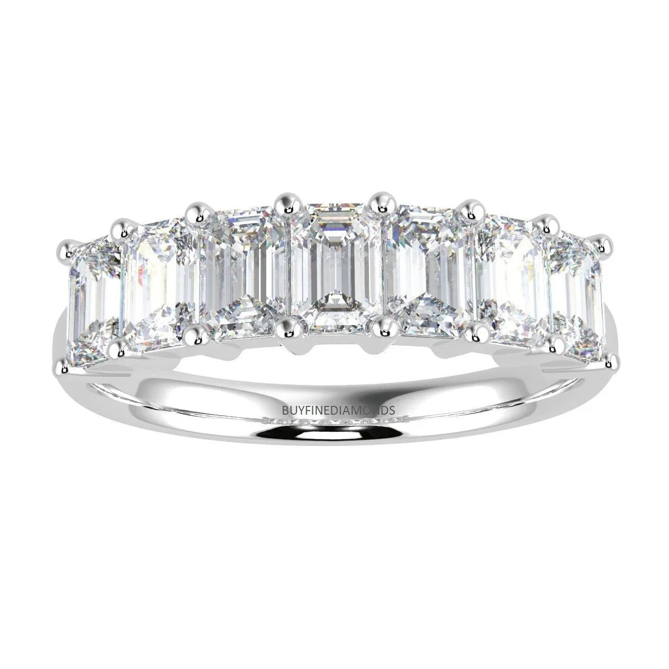 Classic Emerald Diamond Eternity Ring in Platinum & 18K Gold 1.00ct - 3.00ct D/VS