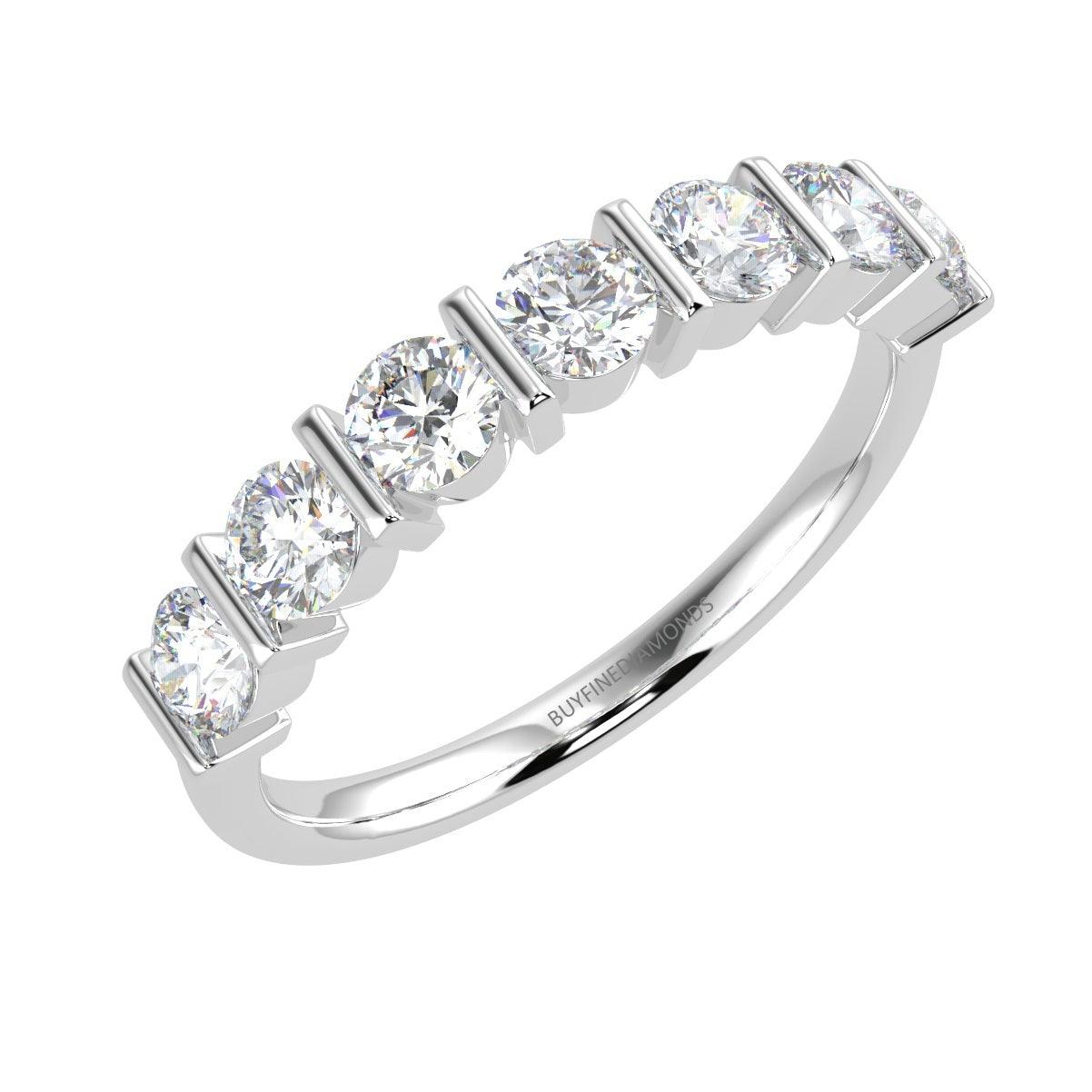 Bar Set Round Diamond Eternity Ring in Platinum & Gold 0.50Ct D/VVS