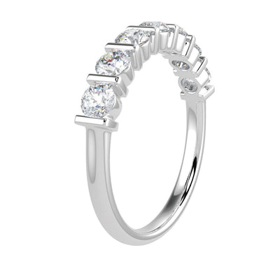 Bar Set Round Diamond Eternity Ring in Platinum & Gold 0.50Ct D/VVS