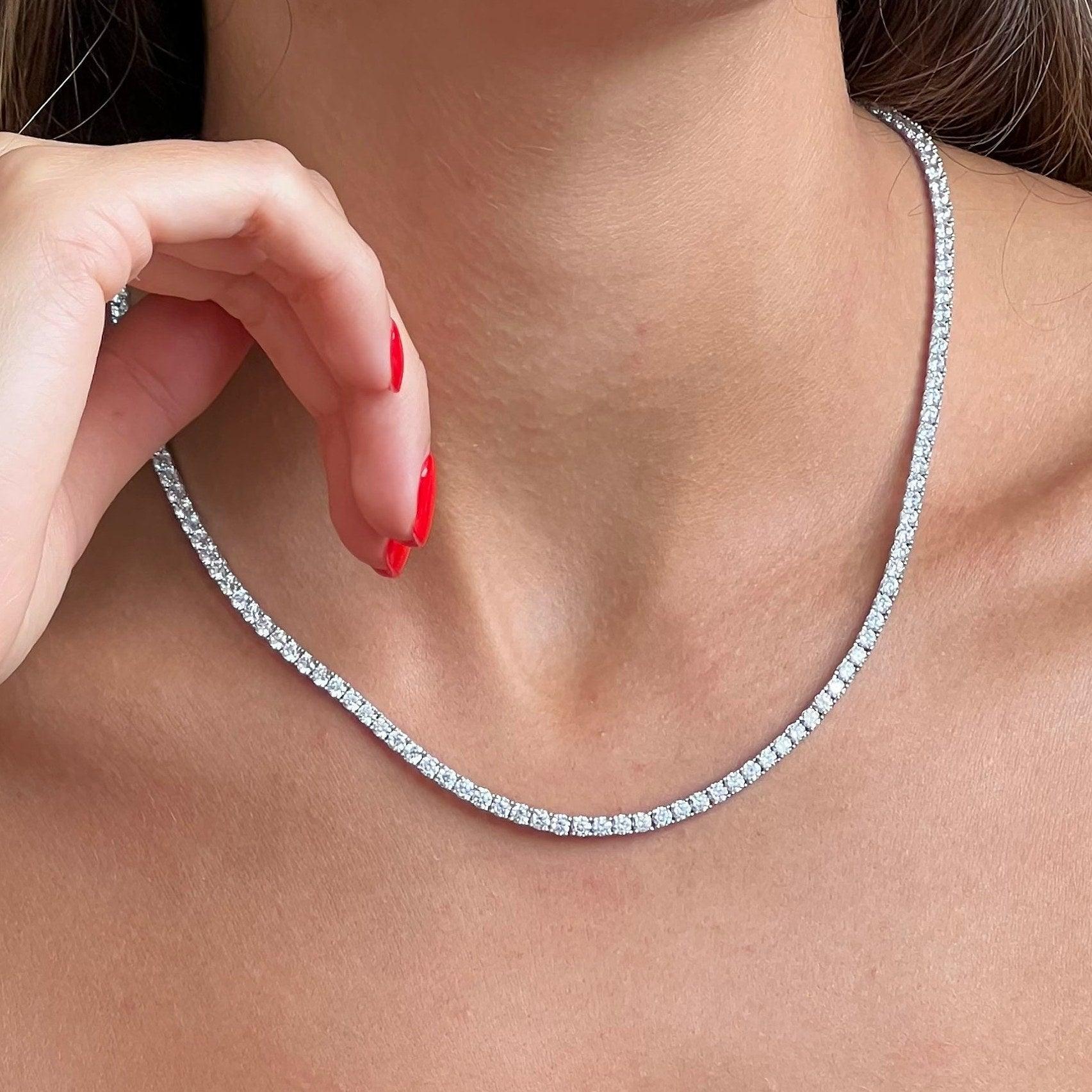 lab grown tennis necklace