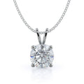 Certified E/VS 1.00Ct - 1.50Ct Round Diamond Solitaire Pendant Necklace for Women