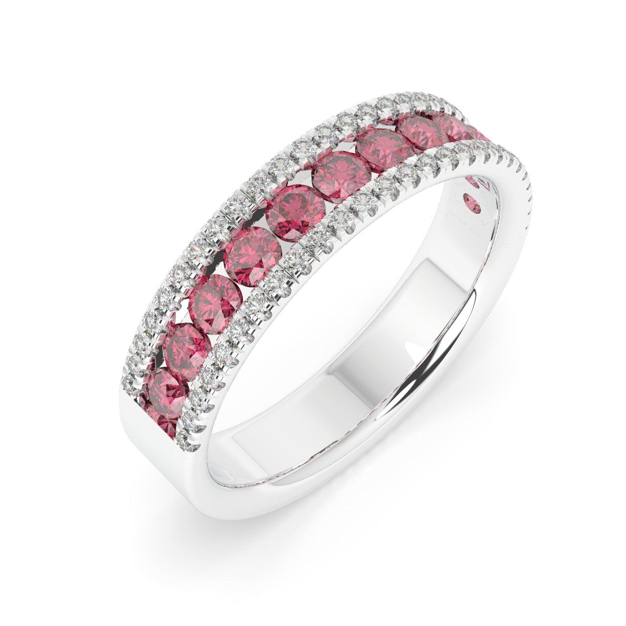 Ruby and Diamond Designer Half Eternity Ring 1.50Ct