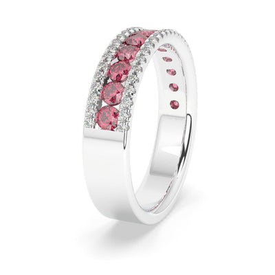 Ruby and Diamond Designer Half Eternity Ring 1.50Ct