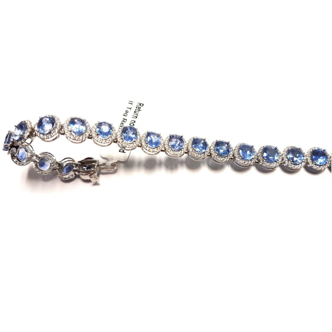 Special offer..! 19.25 Ct Oval Tanzanite And Diamond Halo Bracelet For  Women's In White Gold