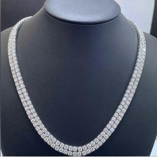 D/VVS 27.00Ct Round Diamond Tennis Necklace in Hallmarked White Gold 21 inches