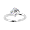 Natural Round Diamond Solitaire Engagement Ring, F/VVS 0.35 Ct Diamond In Heavy Platinum