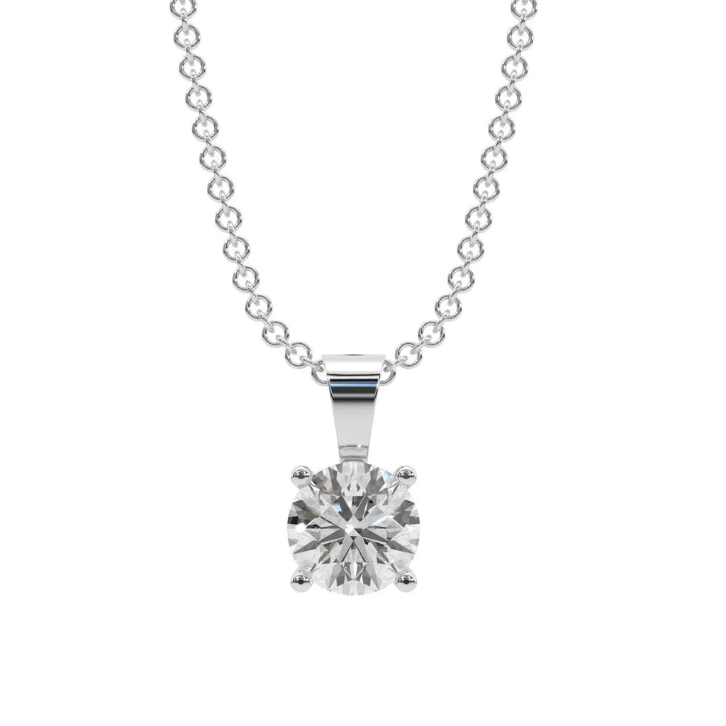 Round Diamond Solitaire Pendant Necklace for Women - (0.40ct-0.60ct)