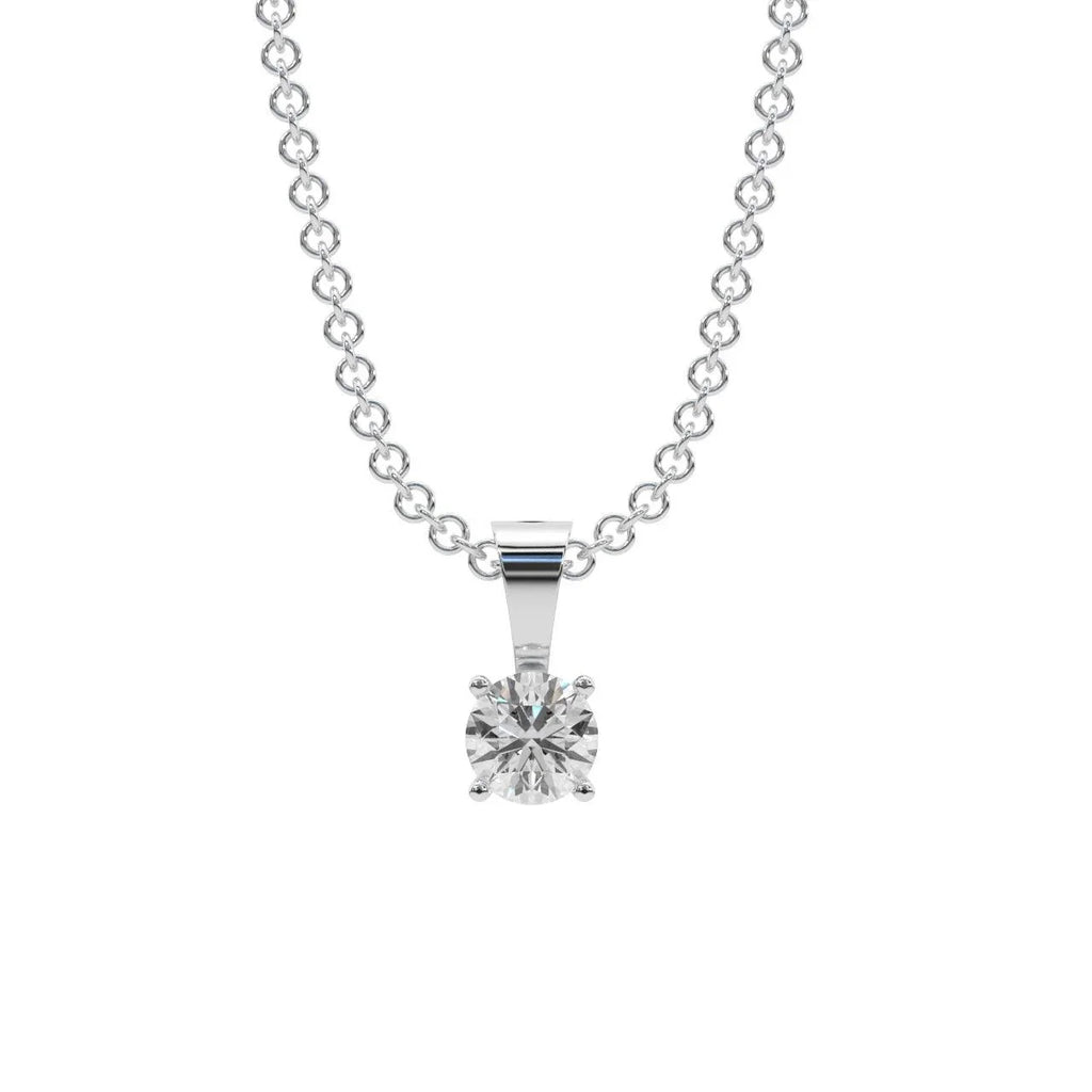 Round Diamond Solitaire Pendant Necklace for Women - (0.10ct-0.33ct)