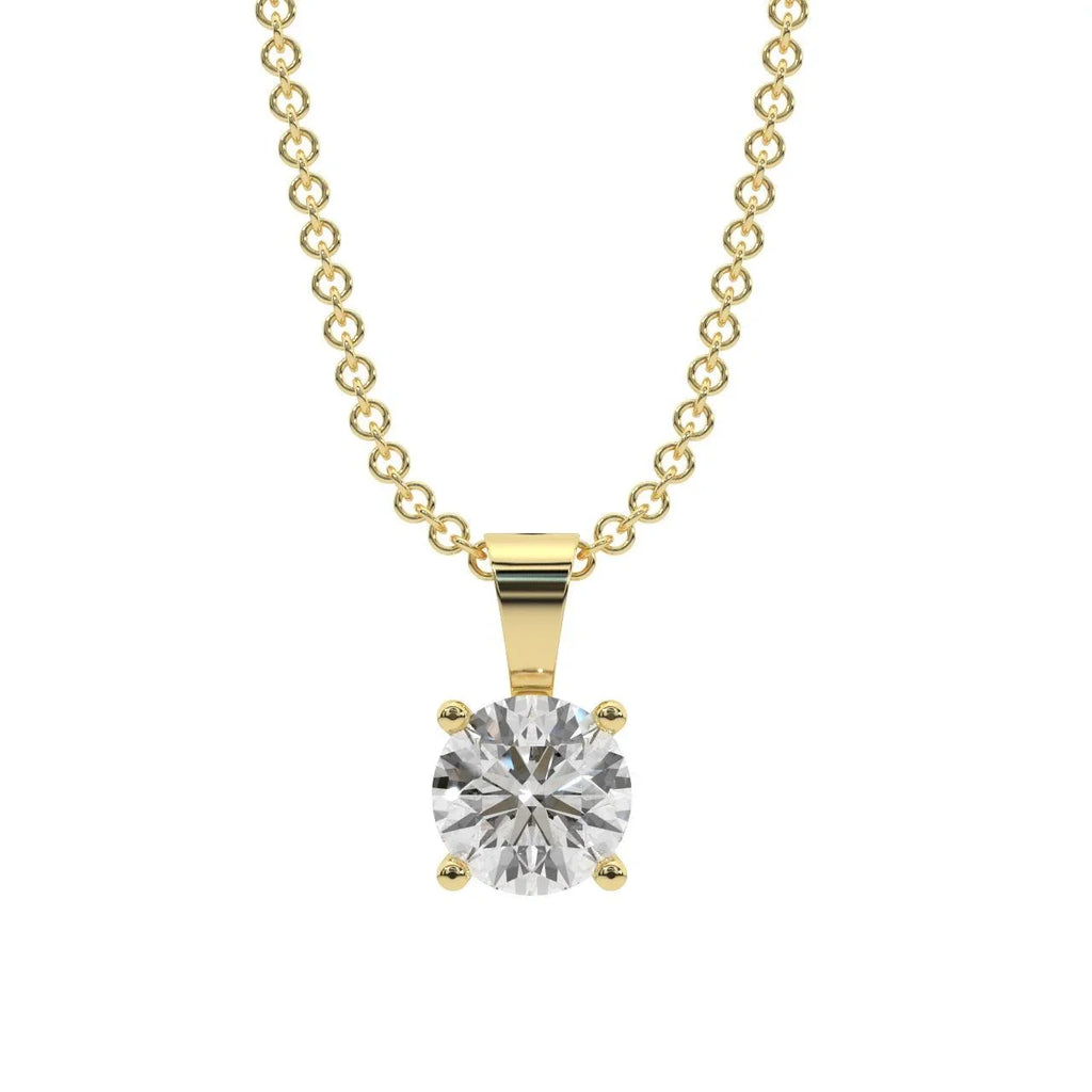 Round Diamond Solitaire Pendant Necklace for Women - (0.40ct-0.60ct)