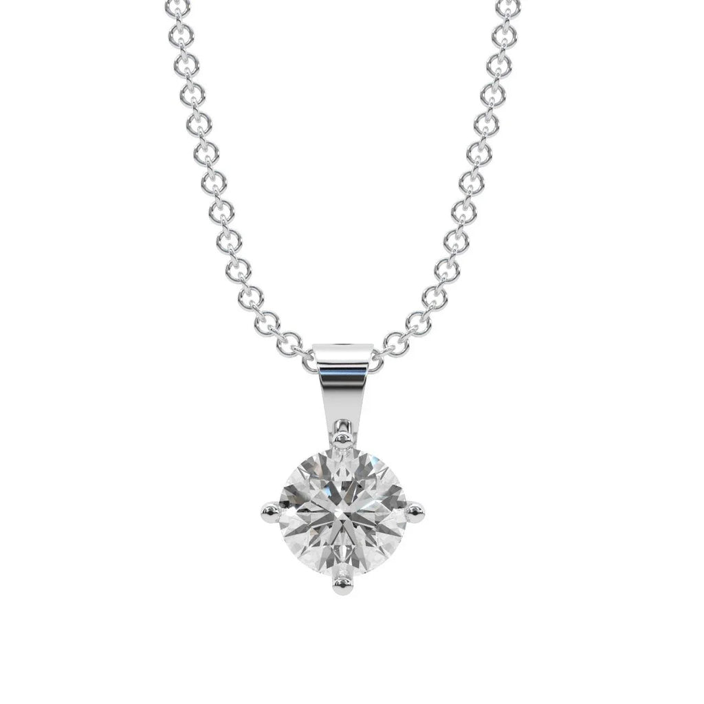Certified 100% Natural Round Diamond Solitaire Pendant Necklace for Women - (0.40ct-0.60ct)