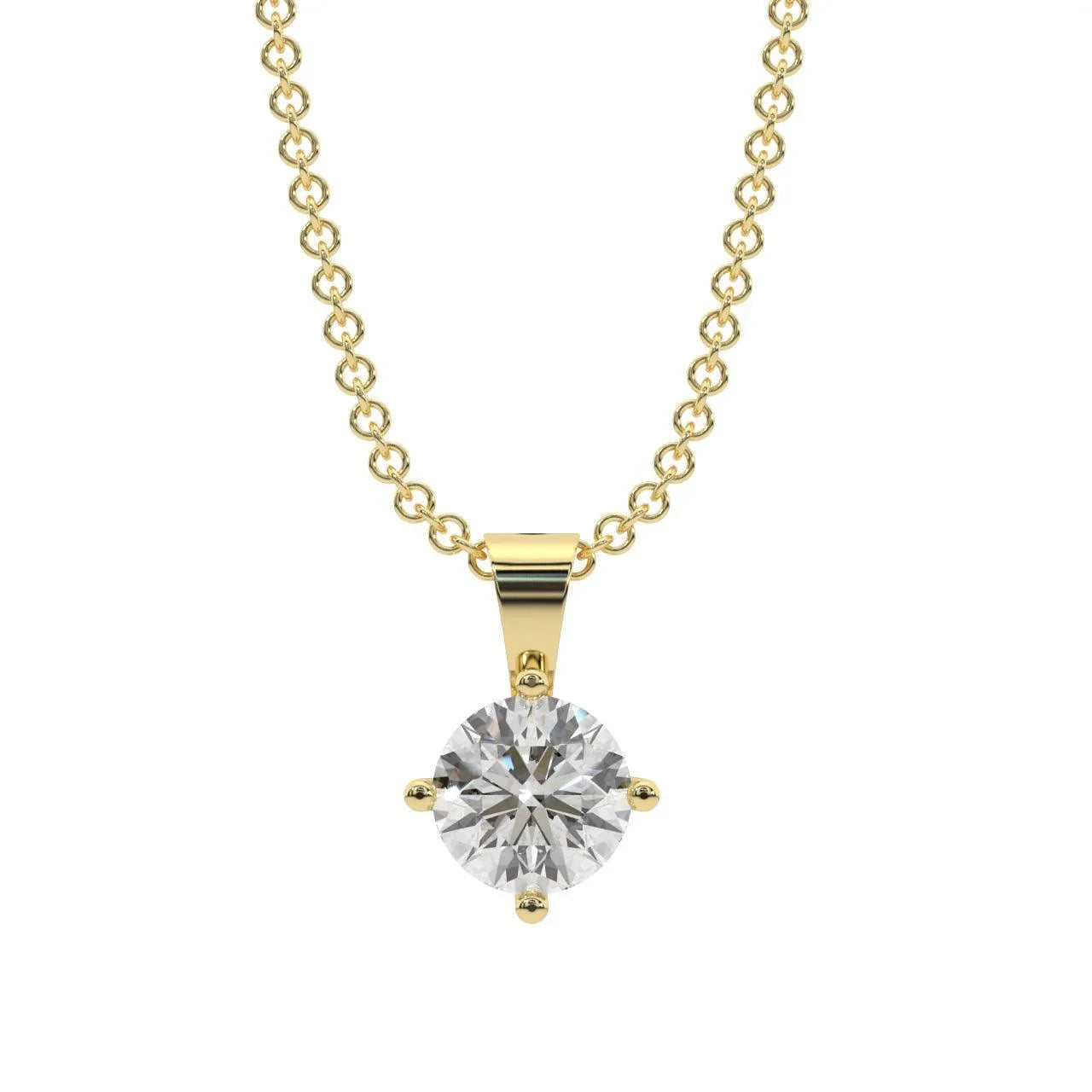 Certified 100% Natural Round Diamond Solitaire Pendant Necklace for Women - (0.40ct-0.60ct)