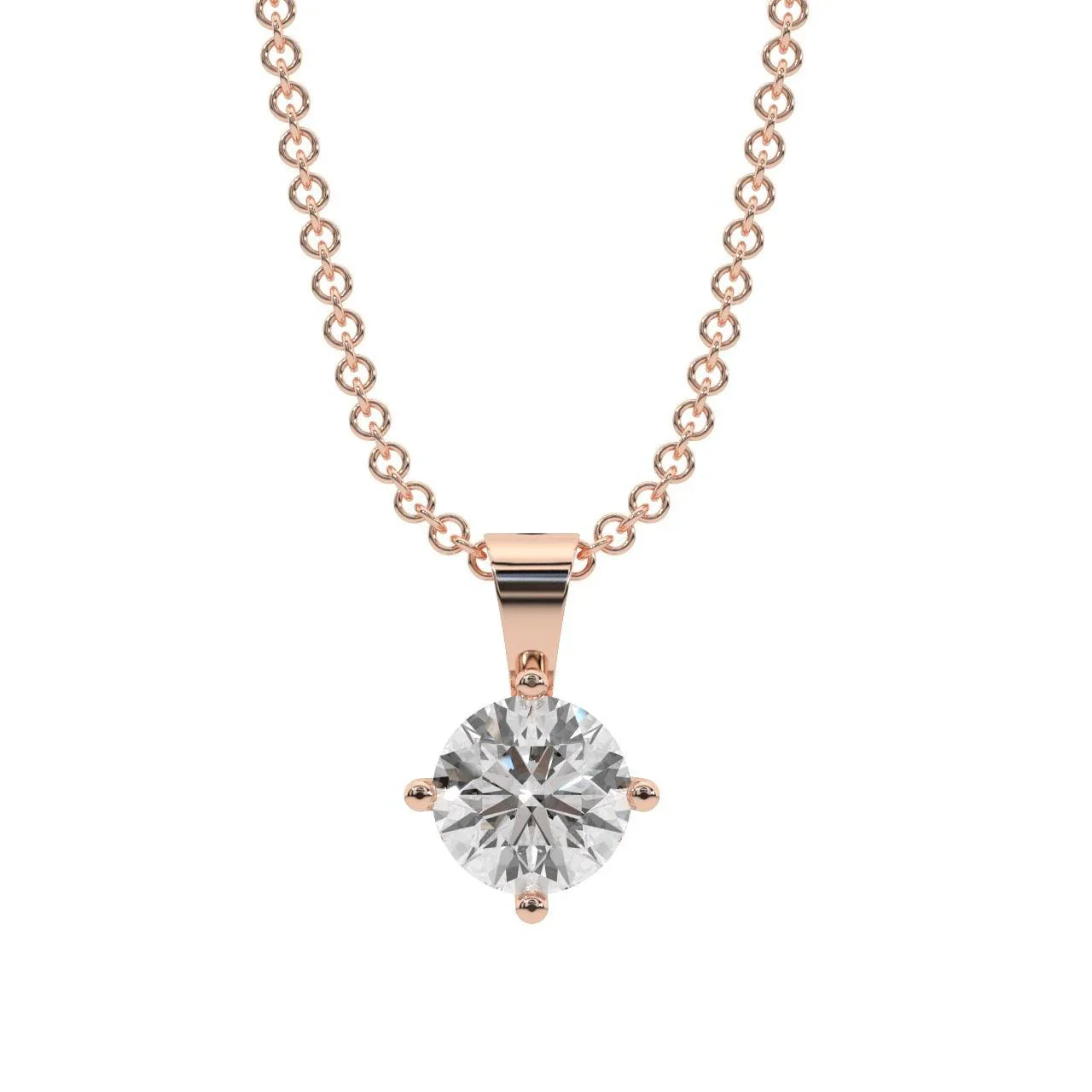 Certified 100% Natural Round Diamond Solitaire Pendant Necklace for Women - (0.40ct-0.60ct)