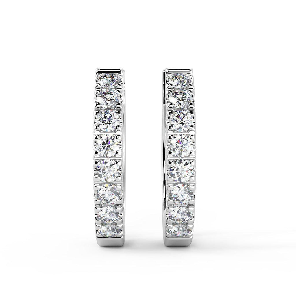 0.30Ct 100% Natural Round Diamond Hoop Earrings, Hallmarked Gold - Amada Diamonds