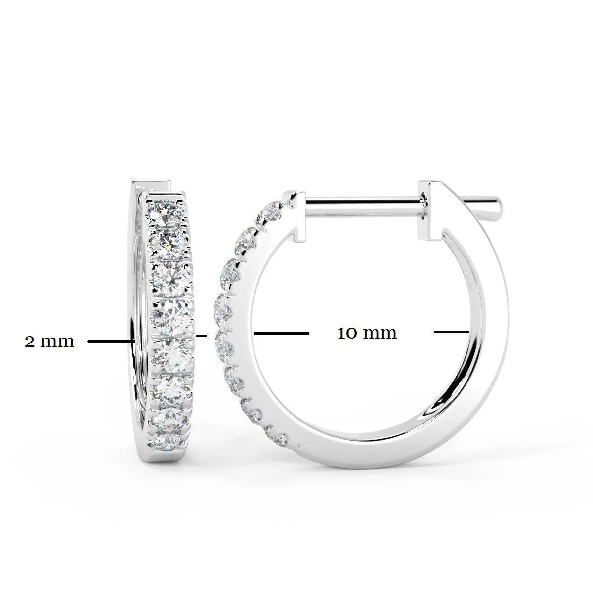 0.30Ct 100% Natural Round Diamond Hoop Earrings, Hallmarked Gold - Amada Diamonds
